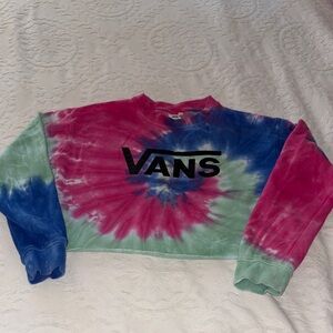 Gently Lived Vans Multicolor Tie-Dye Cropped Sweatshirt